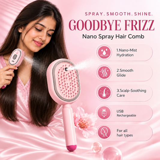 Nano Mist Hair Brush – Hydrating Scalp Massage & Detangling Comb