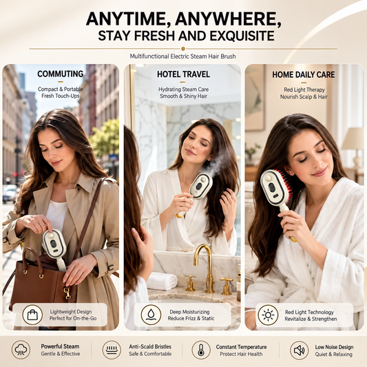 Nano Mist Hair Brush – Hydrating Scalp Massage & Detangling Comb